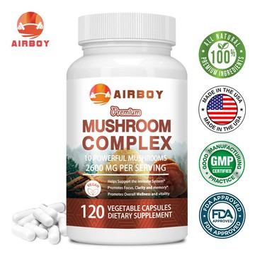 Airboy多種蘑菇複合膠囊🍄，天然素食補充劑，60/120粒膠囊