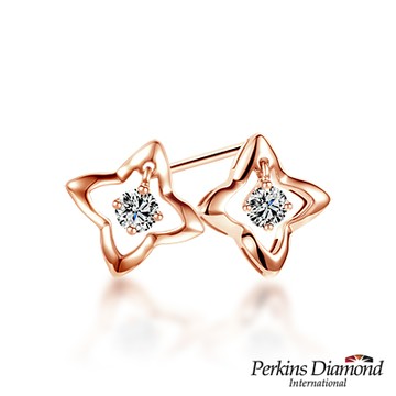 PERKINS 伯金仕 - Star玫瑰金系列 14K金鑽石耳環