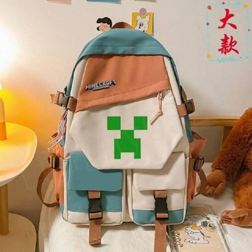 台灣出貨 麥塊雙肩包 大容量雙肩包 我的世界動漫書包 學生輕便大容量揹包 苦力怕二次遊戲揹包 後背包 開學禮物
