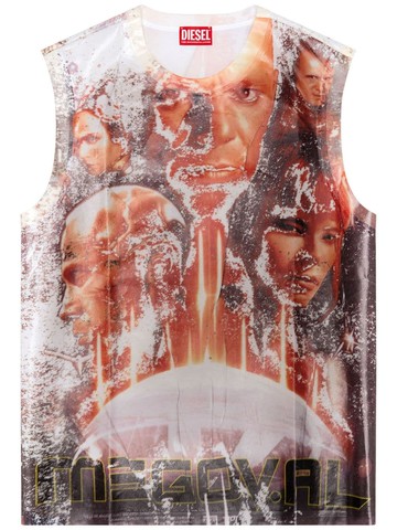 Diesel - T-Birco-P6 graphic-print tank top - men - Polyester/Elastane - XS - Orange