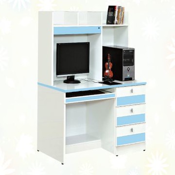 文創集-南亞塑鋼      桑尼  南亞塑鋼3.6尺三抽鍵盤高書桌組合-108x60x153.9cm免組