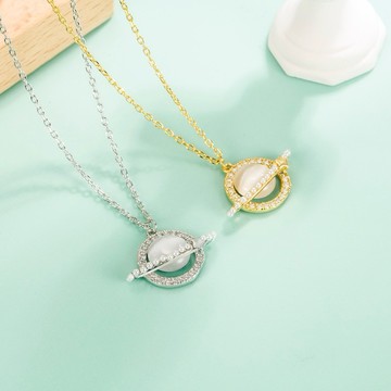 Sweet Air L32 日韓流行時尚項鍊 雜誌推薦款 貓眼石星球造型 項鍊 頸鏈