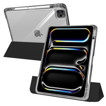J-Road Shine Clear 可收納Apple Pencil滑動分離式平板電腦保護殼  iPad Pro 7代 11吋 2024 M4  黑色  1個