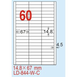 【龍德】 LD-844(直角-五色) 雷射、噴墨、影印三用電腦標籤 14.8x67mm 20大張/包【APP滿額下單4%點數(單一帳號最高1000點)】7/31止