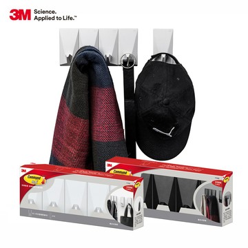 3M 無痕 LIFESTYLE-組合式排鉤免鑽掛勾 (白)五鉤組