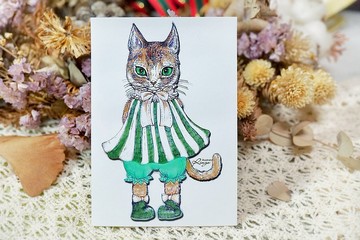 克萊兒 - 手繪日製動物療癒防水貼紙 / 小卡片 / 行李箱 / 筆電