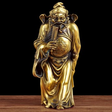 純銅鐘馗擺件風水家居客廳玄關裝飾品天師福神店鋪供奉神像工藝品