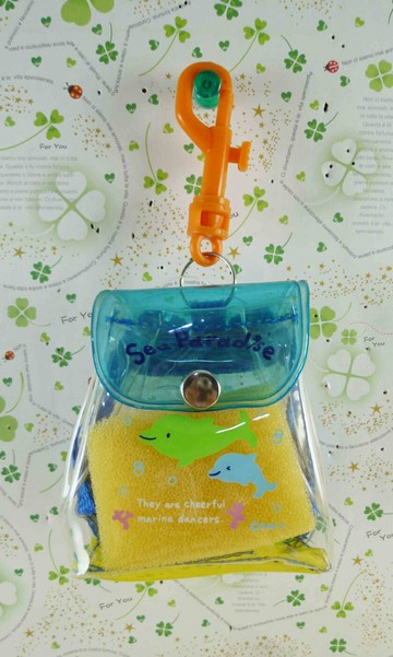 【震撼精品百貨】San-X動物家族 藍綠海豚 後背零錢包-藍 震撼日式精品百貨