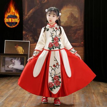 冬裝加絨加厚高端分體女寶寶漢服