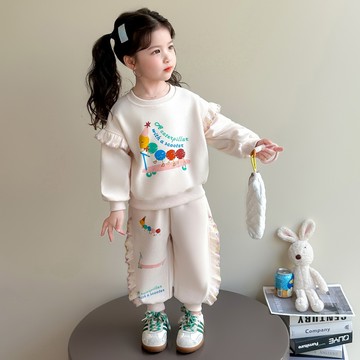 【中小女童】可愛卡通毛毛蟲兩件式套裝