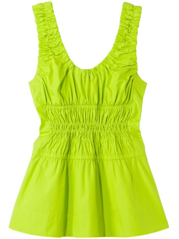 Proenza Schouler White Label - gathered poplin blouse - women - Cotton - 8 - Green