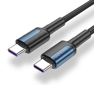 KUULAA iPhone 15 傳輸線 PD快充線 Type-C to Type-C 充電線 iPad 平板 3A-2M (靛藍)