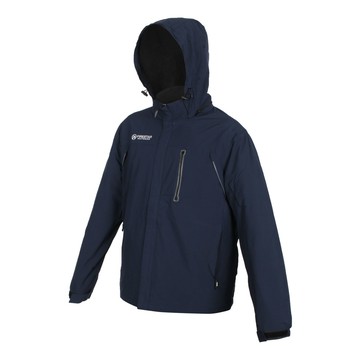 firestar 男拆帽防風外套-搖粒絨-連帽外套 保暖 刷毛 防潑水 反光 慢跑 丈青灰