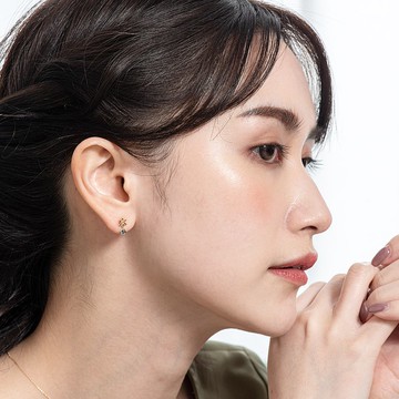 京華鑽石 輕珠寶 10K黃 迪士尼公主系列 阿拉丁茉莉公主寶石耳環