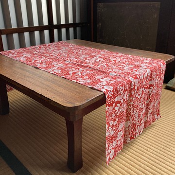 京都手捺染手拭巾 貓與鳥與花 Spica圖樣店