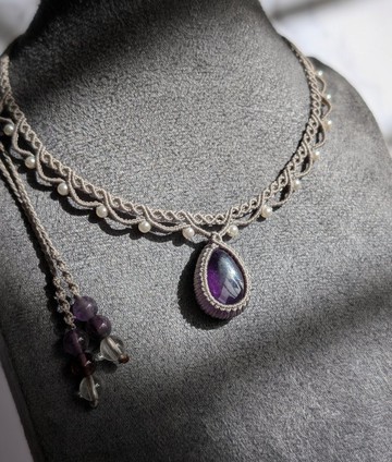 紫水晶編織頸鍊│鎖骨鍊│Chocker