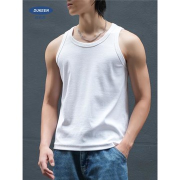 美式300G重磅粗螺紋無袖背心男夏季新款運動健身砍袖汗衫坎肩T恤