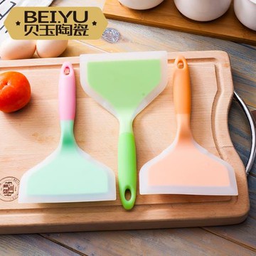 貝玉耐高溫硅膠鏟不粘鍋專用鏟玉子燒鍋鏟厚蛋燒鏟子煎鍋鏟披薩鏟