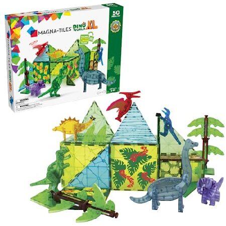 MAGNA-TILES Dino World XL 50-Piece Magnetic Construction Set, The