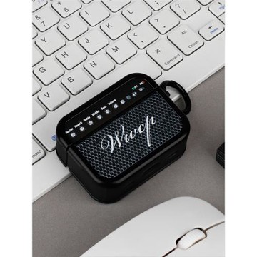 悟望初品 原創設計復古收音機適用蘋果AirPods 1/2/4代簡約白色新3代保護套Pro 2代無線藍牙方形耳機分體軟殼