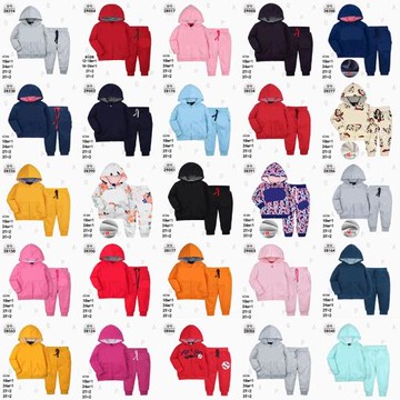 2025春秋新款新生兒純棉長褲男寶寶單層毛圈衛衣連帽外套外貿童裝