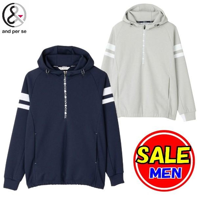 and per se アンパスィ FLEX MAGIC MOVE パーカー　紺 レディース 半袖 FLEX MAGIC MOVE ハーフジップ パーカー 2022