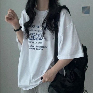已售9642件💖Vuja de 純棉 t恤 短袖衣服 上衣 oversize T恤 潮流衣服 夏天衣服 ins風 圖案
