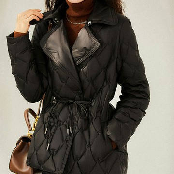 【巴黎精品】現貨+預購 頂級真羽絨外套90%鵝絨羽絨衣秋冬外套保暖大碼休閒女裝-菱格羽短女外套2色a1lm20