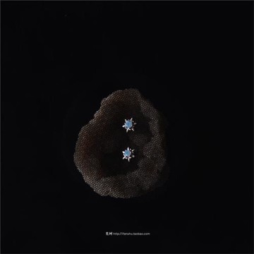 梵樹For handmade-《奶油藍》925純銀 夢幻星芒耳釘 睡覺不用摘