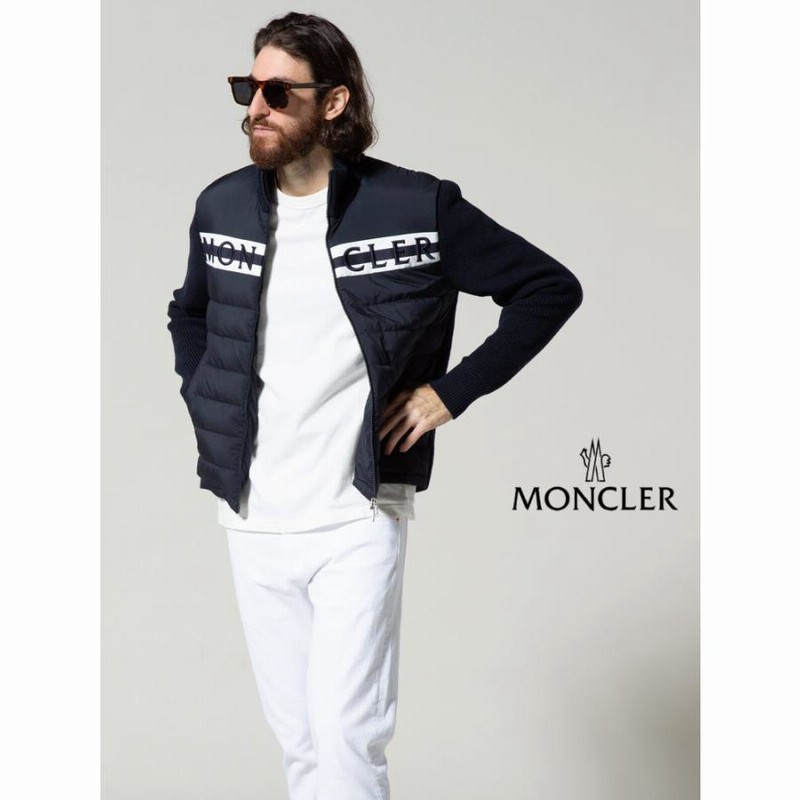 モンクレール メンズ MONCLER ロゴ 刺繍 ニットダウン