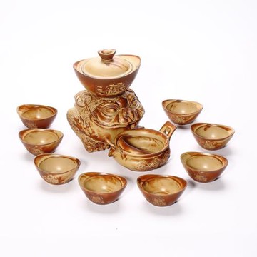 整套創意簡約全半自動紫砂功夫茶具套裝懶人防燙陶瓷沖茶器泡茶