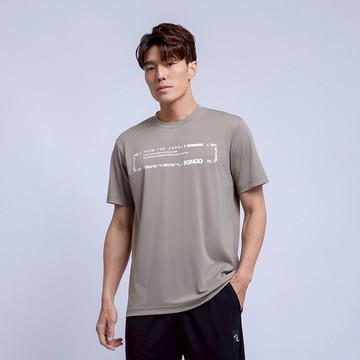 KINGO男款｜冰感系列｜卡其尼龍印花T恤 511611｜官方直營