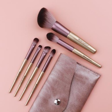 魅女郎迷你小葡萄化妝刷套裝便攜眼影刷散粉修容刷高光刷送收納包