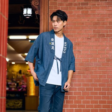 EDWIN｜白沙屯｜男裝｜白沙屯牛仔短袖法被