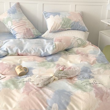 純棉四件套ins風純棉100普通款簡約三件套床單被罩單雙人床上用品