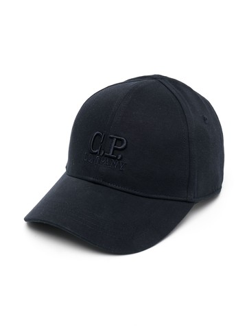 C.P. Company Kids - embroidered-logo cotton cap - kids - Cotton - L - Blue