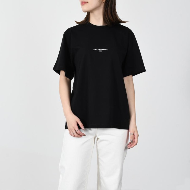 STELLA McCARTNEY ステラマッカートニー ロゴT Tシャツ コットン レディース トップス ホワイト WHITE ブラック BLACK  511240 SMW21 AW20 | LINEショッピング