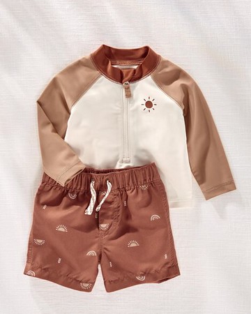 Baby Hilary Duff 2-Piece Rays And Rainbows Rashguard Set