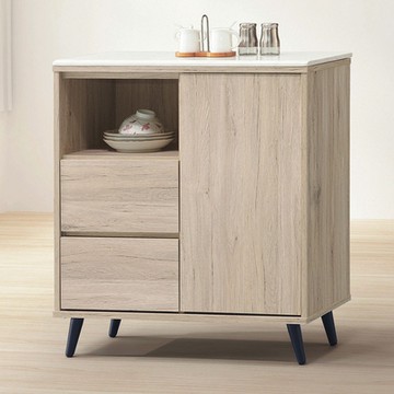 【文創集】艾歐柏 時尚2.7尺雲紋石面餐櫃-81x39x76cm免組