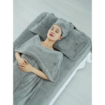 美容院毛巾浴巾枕巾鋪床巾皮膚管理包頭巾吸水不易掉毛浴裙定logo