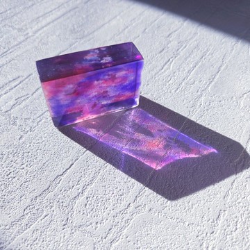 【天空的標本】紙鎮【夕陽與銀月】