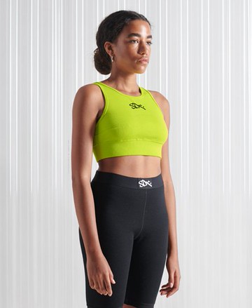 Superdry Women's Sdx Limited Edition Sdx Sports Crop Top Green Size: M/L