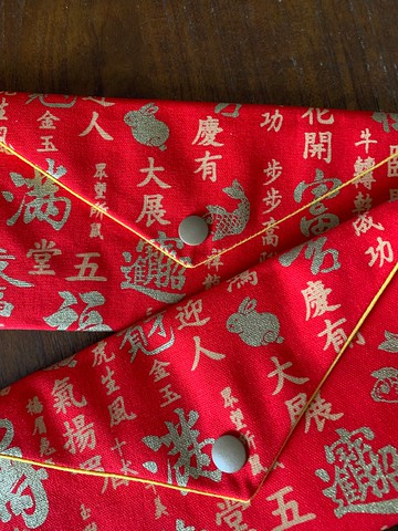 五福臨門文青風萬用袋-福氣紅 禮物 收納紅包 衛生棉收納袋 存摺