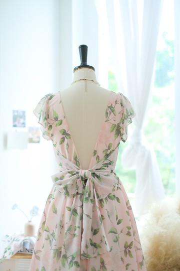 雪紡碎花連身裙 短裙 傘裙