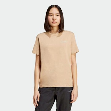 Adidas Mt W Polygene T JI8322 女 T恤 運動上衣 休閒短袖 淺橘 亞版