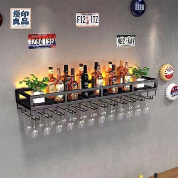 免運 酒架 紅酒架 吊掛架 酒杯倒掛架 酒杯架 高腳杯架 奶茶店燒烤店美容院咖啡館鐵藝掛墻酒架小酒吧吧臺墻上壁掛式酒架 工廠現貨直銷 全館八折 售後保障 可開發票 y563