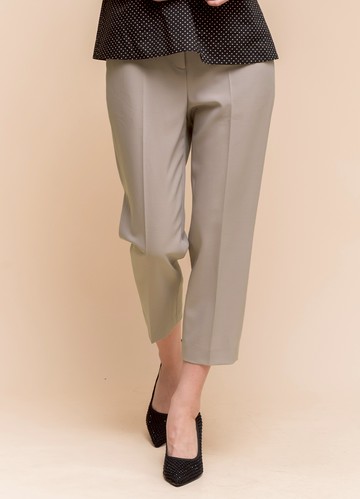 知性感受燙褶七分錐形褲