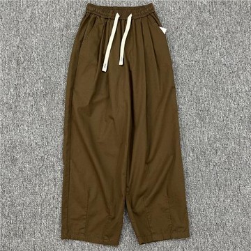 新中式復古男裝純棉春秋款輕薄親膚闊腿褲寬松顯瘦直筒休閑長褲子