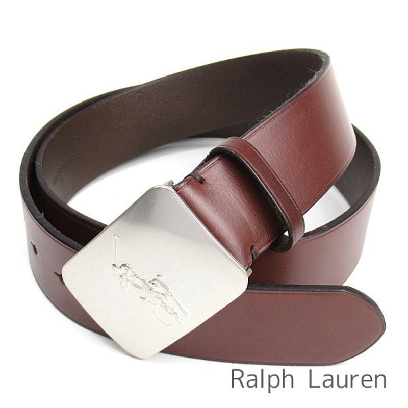 新品POLOラルフローレン編み込みストレッチBELTベルト ブラウン茶 L