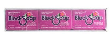 Block Soap Bar Mansion Beach Plum Rose 3 Pack
